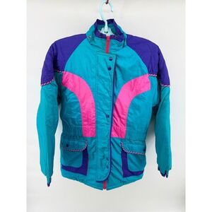 Vintage Metro Express Retro Colorblock Ski Jacket Women's Ski Jacket Sz L 14/16